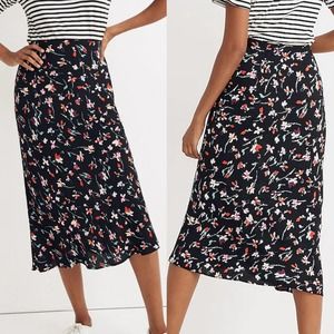 Madewell Midi Slip Skirt in Drifting Flowers